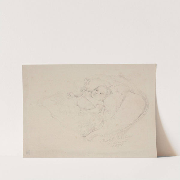 Et barn i sin vugge (1852) by Elisabeth Jerichau Baumann