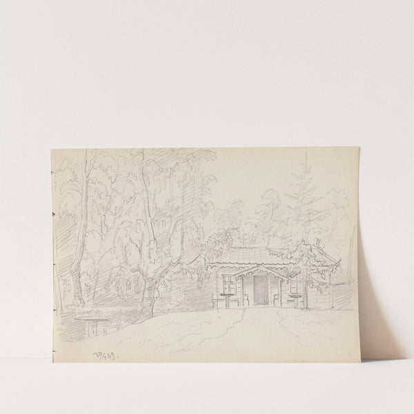 Et hus i skogen (1869) by Adolph Tidemand