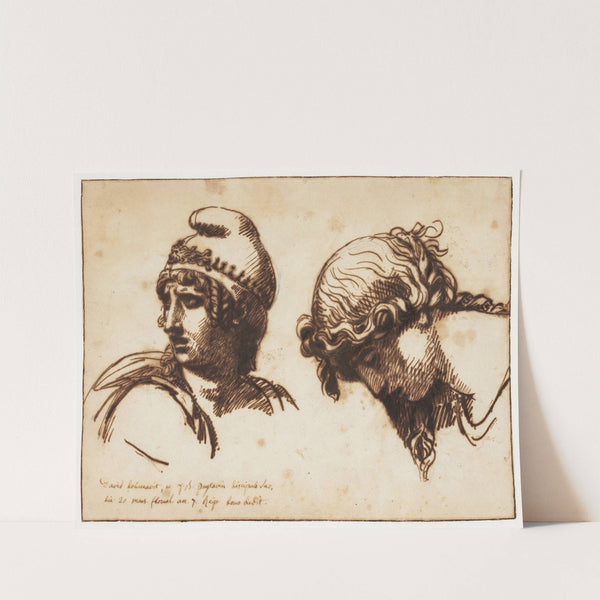 Et kvinde- og et ynglingehoved by Jacques Louis David
