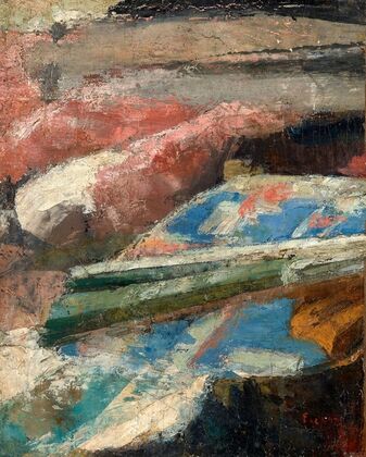 Etoffes bleues et roses (1880)