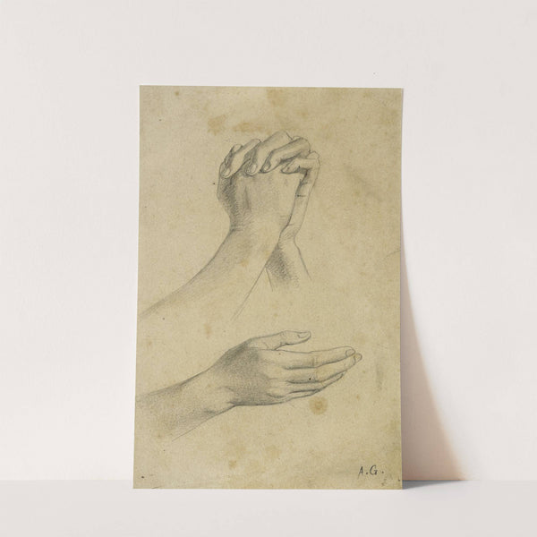 Etude anatomique. Mains croisées et main droite tendue by Arthur-Joseph Gueniot