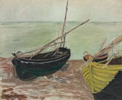 Étude de bateaux sur la plage d’Étretat (1885)