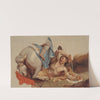 Étude de cheval et de cavalier tombé, d&#039;après Le Brun by Paul-Jacques-Aimé Baudry