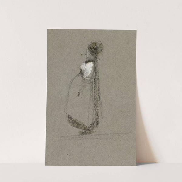 Etude de costume féminin de profil by René Marjolin