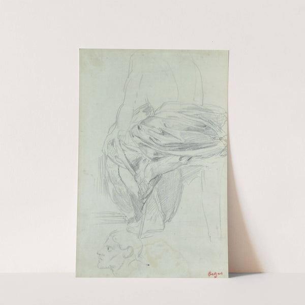 Etude de draperie avec repris de tête d’homme de profil (circa 1856) by Edgar Degas