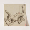 Etude de jeune homme nu contorsionné by Henri Leopold Lévy