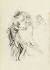 Etude de plusieurs hommes formant une ronde