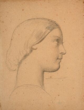 Etude de profil de jeune fille pour l’église Saint-Germain l’Auxerrois à Paris