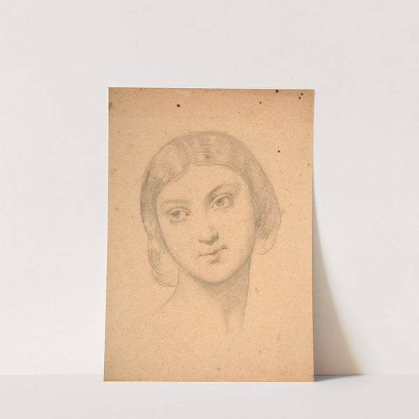 Etude de visage de jeune fille pour le décor de l’église Saint-Germain l’Auxerrois à Paris by Eugène Emmanuel Amaury Duval