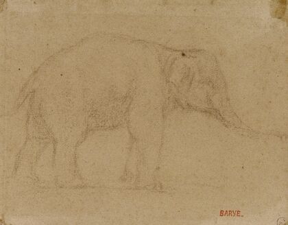 Etude d’éléphant marchant (19th century)