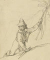 Etude d’homme s’agrippant aux branches d’un arbre