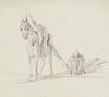 Etude d’un cheval et de deux hommes