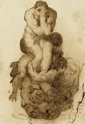 Etude d’un damnÃ© du Jugement Dernier de la Chapelle Sixtine Ã  Rome, par Michel-Ange