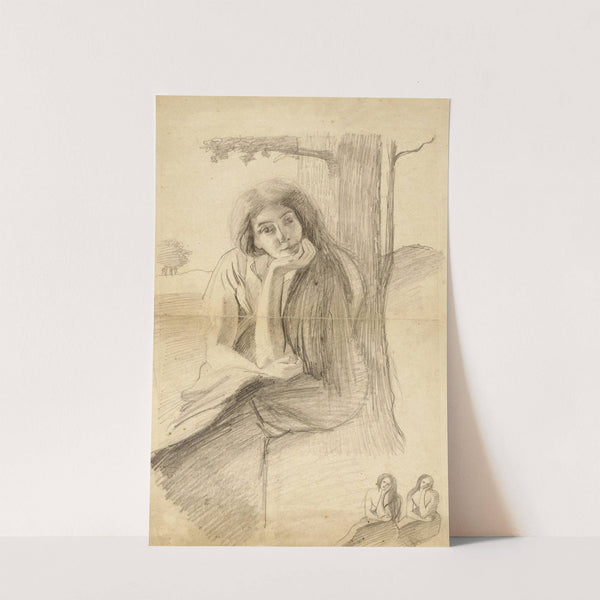 Etude pour Feuilles d&#8217;Automne Portrait de Marguerite (soeur de l&#8217;artiste) (1898-1899) by Arthur-Joseph Gueniot