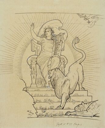 Etude pour le décor de la salle des fêtes de l’ancien palais du Trocadéro L’Harmonie (1878)