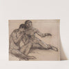 Etude pour le tableau L’Automne Deux hommes nus assis (1914) by Maurice Berthon