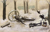 Etude pour le tableau Steppe russe Homme blessé dans la neige près d’un canon brisé (1898)