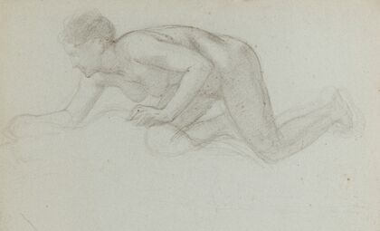 Etude pour Pyrame et Thisbé Jeune femme nue agenouillée