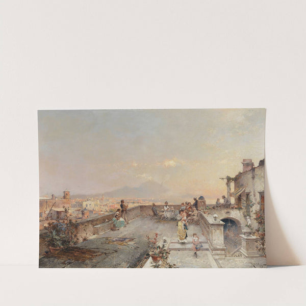 Evening festivities, Bay of Naples, Mount Vesuvius in the distance by Franz Richard Unterberger