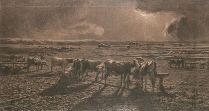 Evening (Grazing, Alla stanga) (1886 - 1888)