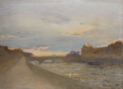 Evening View Of The Seine By The Louvre