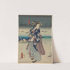 Evening; Woman in Blue Kimono on Roof by Toyokuni Utagawa
