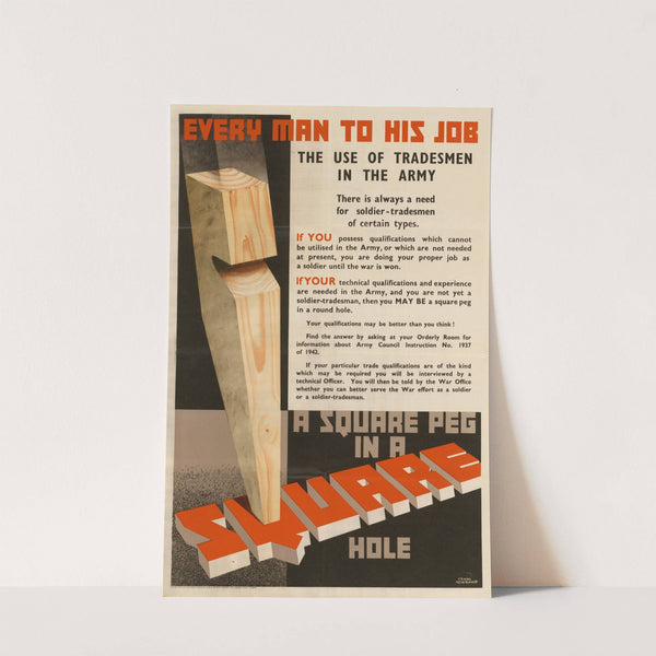 Every Man to His Job – A Square Peg in a Square Hole by Frank Newbould