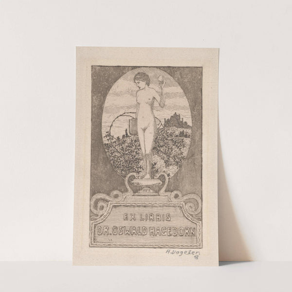 Ex Libris Dr. Oswald Hagedorn (1909) by Heinrich Vogeler