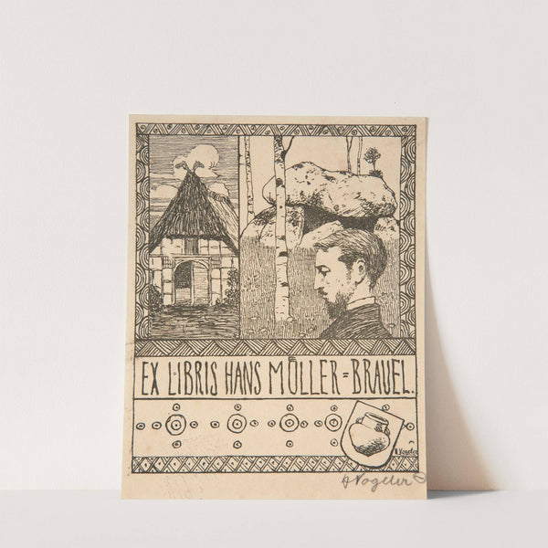 Ex Libris Hans Müller-Brauel (1897) by Heinrich Vogeler