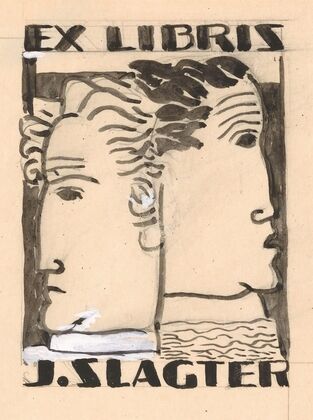 Ex libris voor J. Slagter (ontwerp)