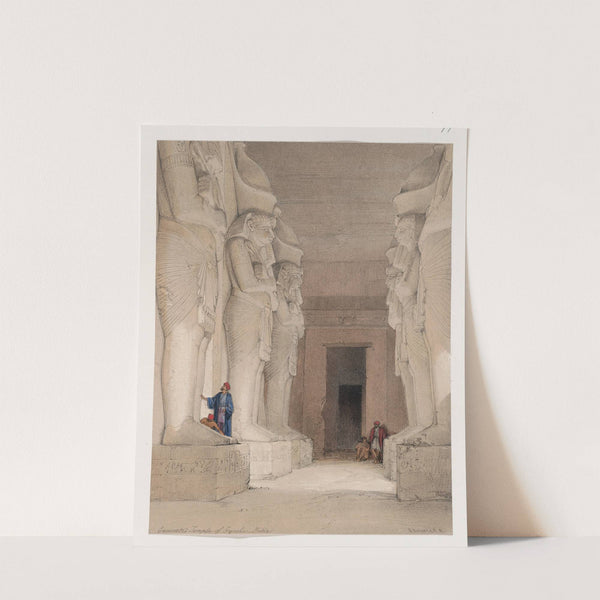 Excavated Temple of Gyrshe [Gerf Hussein], Nubia. (1846-1849) by David Roberts