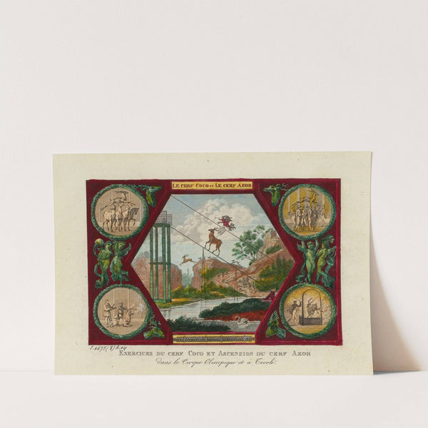 Exercices du cerf Coco et Ascension du cerf Azor by Jean Démosthène Dugourc