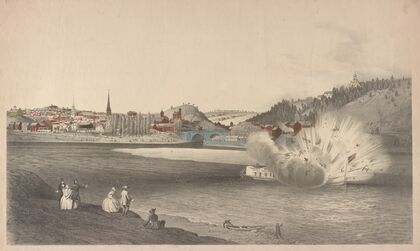 Explosion of the Alfred Thomas at Easton Pa. March 6th 1860 (1860)