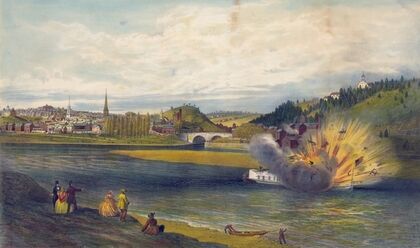 Explosion of the Alfred Thomas at Easton Pa. March 6th 1860. (1860)