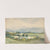 Extensive landscape prospect with a fortified building on hill in the background by Antoine Chintreuil