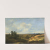Extensive landscape with a windmill in the distance by Pieter Lodewijk Francisco Kluyver