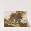 Extensive Landscape With Peasants Resting Before A Tavern, Others Harvesting In The Distance, And A Church On A Hill Behind by Hendrik Meijer