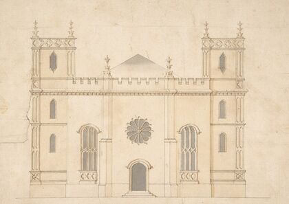 Facade of a Gothic Revival Church