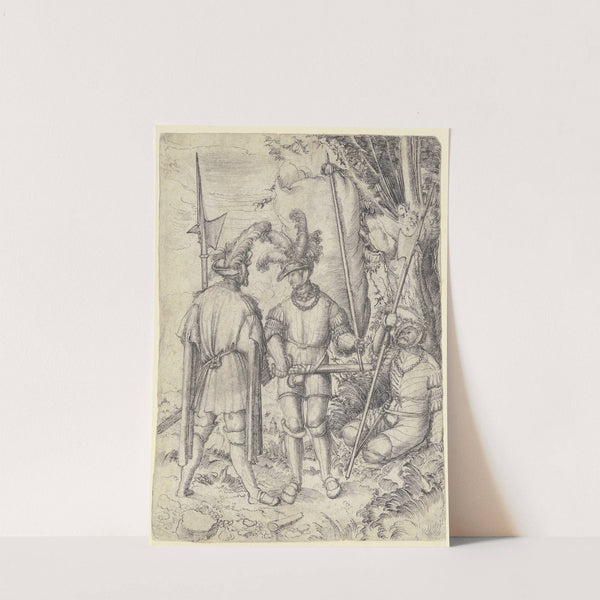 Fahnenträger und zwei Landsknechte (ca 1506-1508) by Erhard Altdorfer