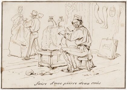 Faire d’une pierre deux cous, beeldhouwersatelier