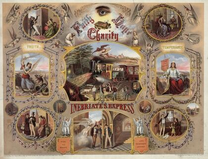 Faith, hope, charity. Inebriate’s express (1870)