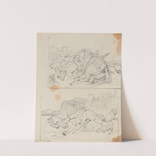 Fallen Knight and Horse by Nicaise De Keyser