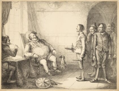 Falstaff at Justice Shallow’s mustering his recruits, King Henry IV, pt. 2, act III, sc. 2
