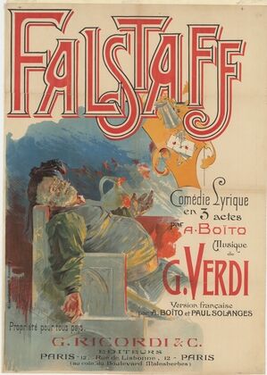 Falstaff. Comédie lyrique e 3 actes par A. Boito, musique de G. Verdi (1894)