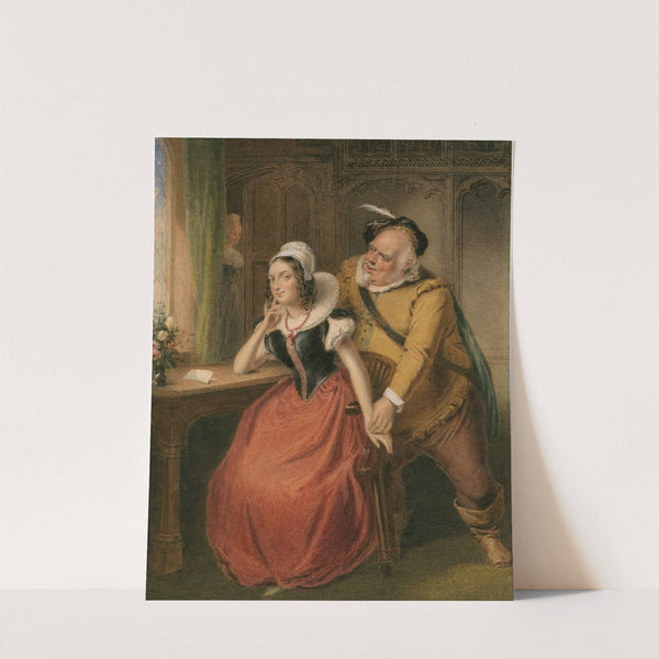 Falstaff wooing Mistress Ford, Merry wives of Windsor, act III, sc. 3 by John Massey Wright