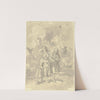 Familie vor brennendem Haus by Jakob Becker