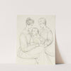 Familienbild; Sitzende Mutter mit Sohn und Tochter by Marie Ellenrieder