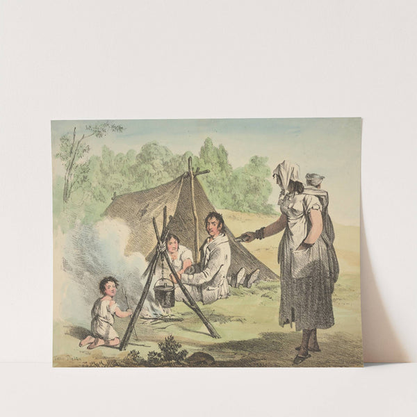 Family camping by Denis Dighton