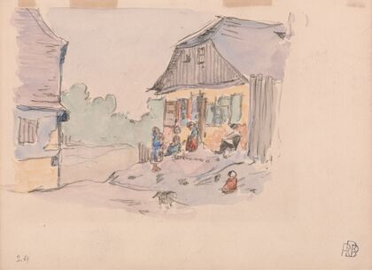 Family Gathered on a Porch, Opatow Kielecki, Poland