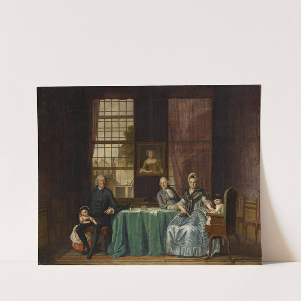 Family group in interior by Hendrik Pothoven